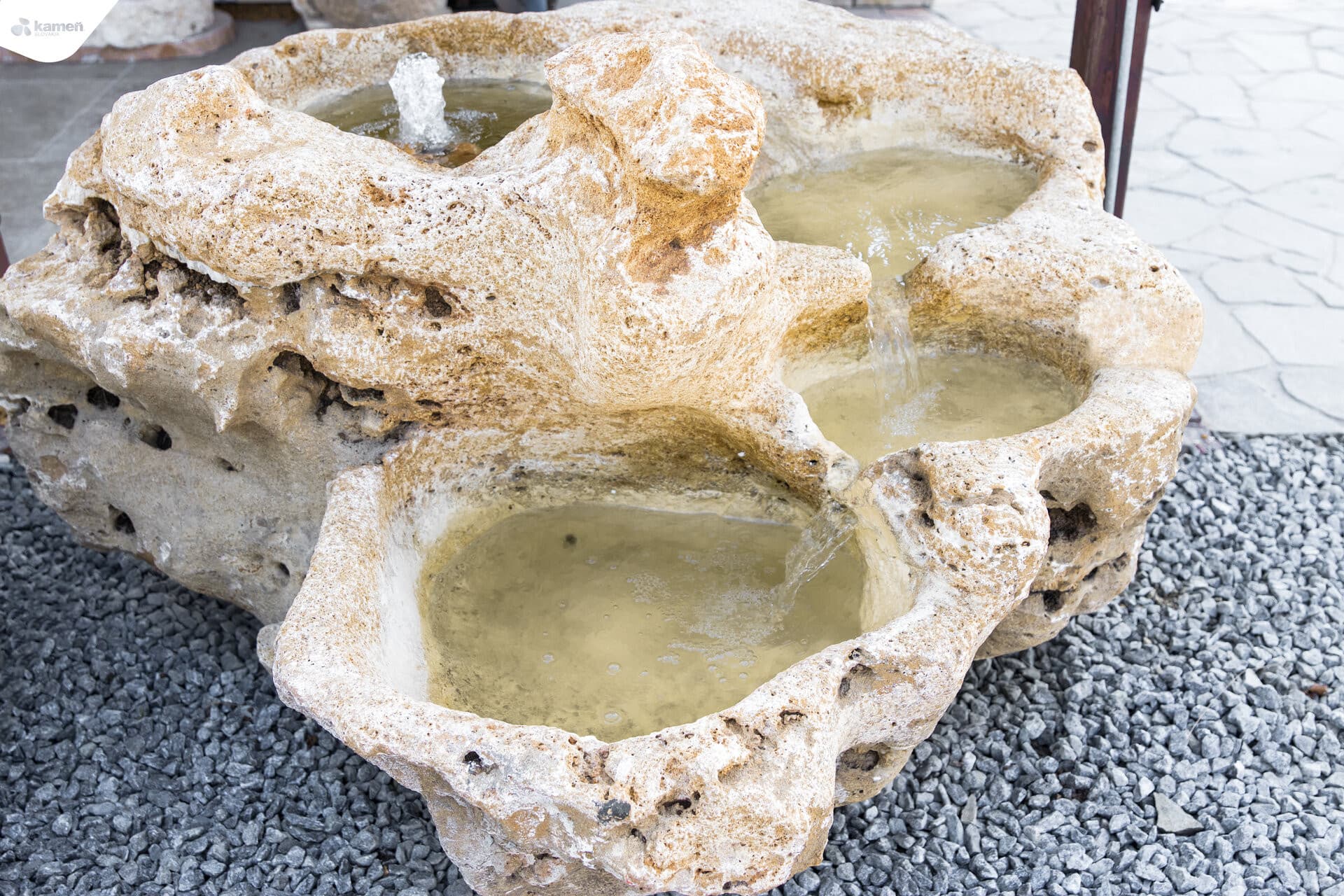 Travertín vodopád "L" ATR51 fontána z kameňa/umývadlo - thumbnail 3