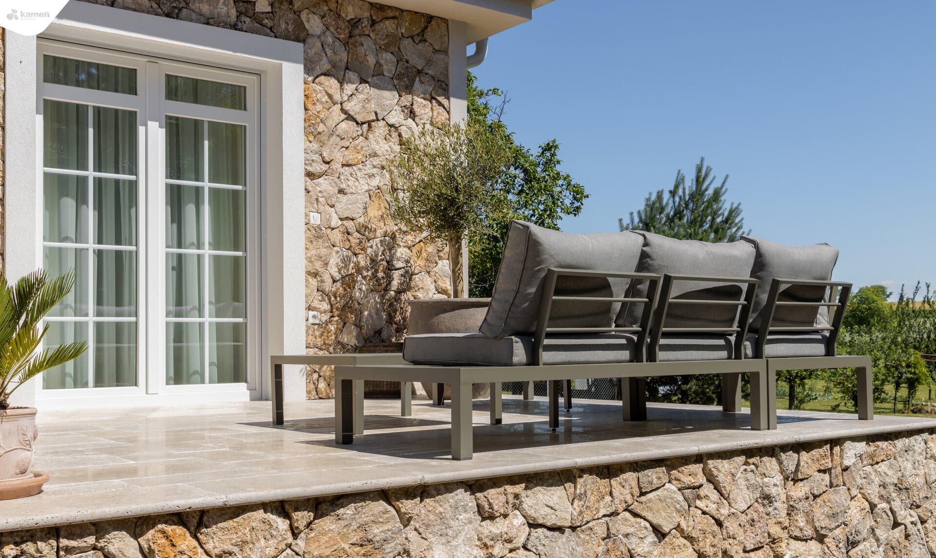 Travertín COFFEE ATR55 bazénový lem - thumbnail 3