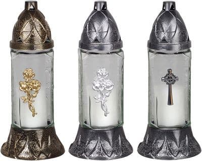 Kahanec Grave, číre sklo, mix dizajnov a farieb, 28 h, 80 g, 25 cm, na hrob - thumbnail 1