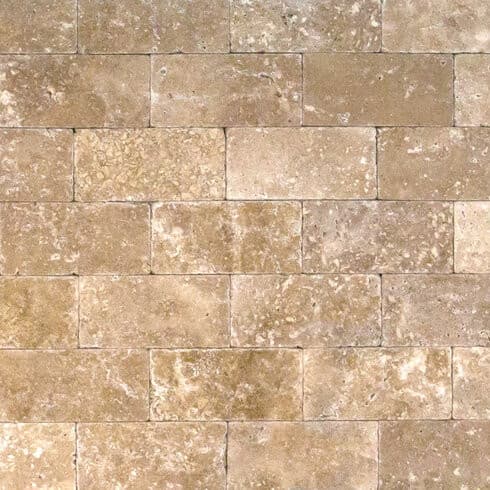 Travertín Antik COFFEE ATR55 kamenný tehličkový obklad - thumbnail 1