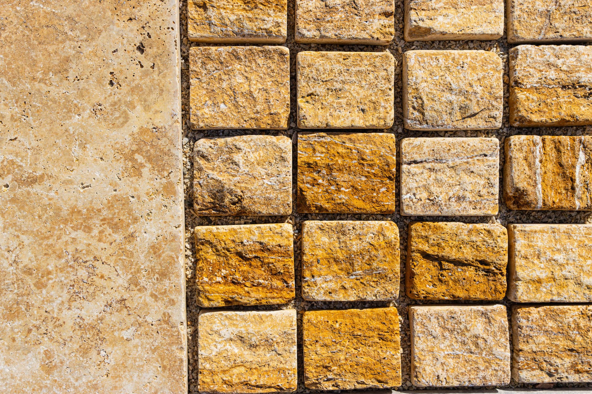 ATR26 Travertín kocka 7,5-8x10x10cm,zlatá - thumbnail 2