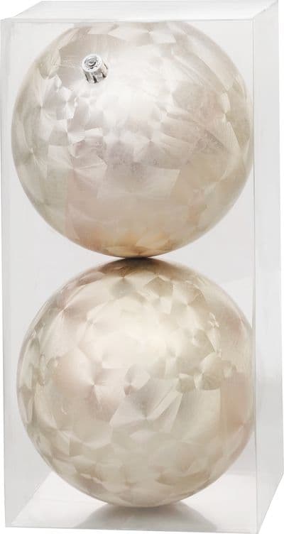 Gule MagicHome Vianoce, 2 ks, béžové - mramorovo matné  na vianočný stromček, 12 cm - thumbnail 1