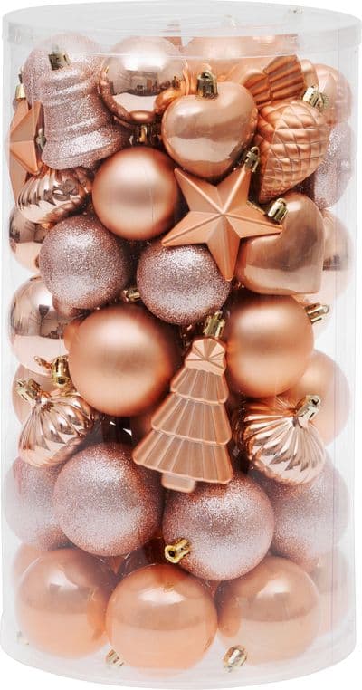 Gule MagicHome Vianoce, sada, 65 ks, ružové zlato, mix, na vianočný stromček - thumbnail 1