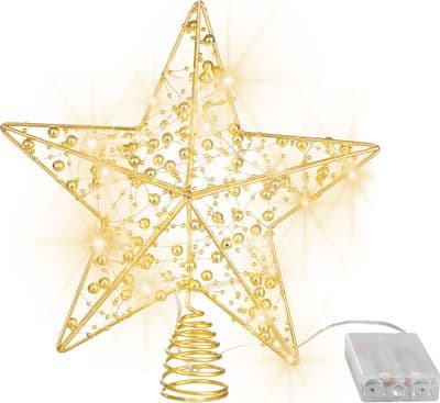 Hviezda MagicHome Vianoce, plast, časovač, 10xLED teplá biela, 25 cm, 2xAA - thumbnail 1