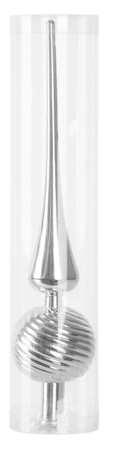 Ozdoba MagicHome Vianoce, 1 ks, 28 cm, špic, strieborný, na vianočný stromček